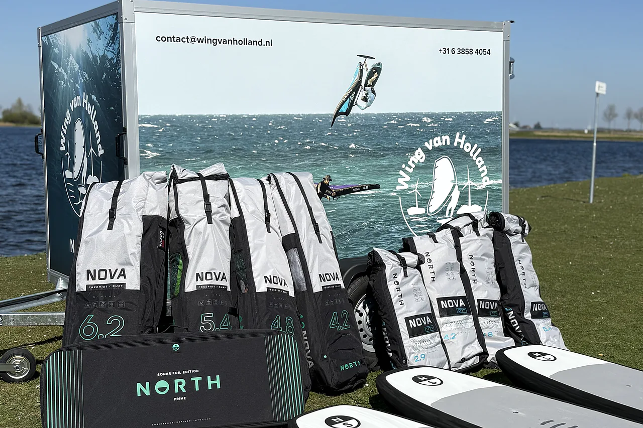 North wingfoil gear lineup at the Wing van Holland trailer